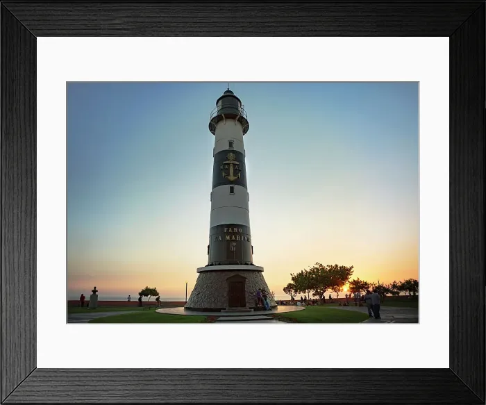 Framed Print : Peru, Lima, Miraflores, Marina Lighthouse at sunset Framed Print : Peru, Lima, Miraflores, Marina Lighthouse at sunset