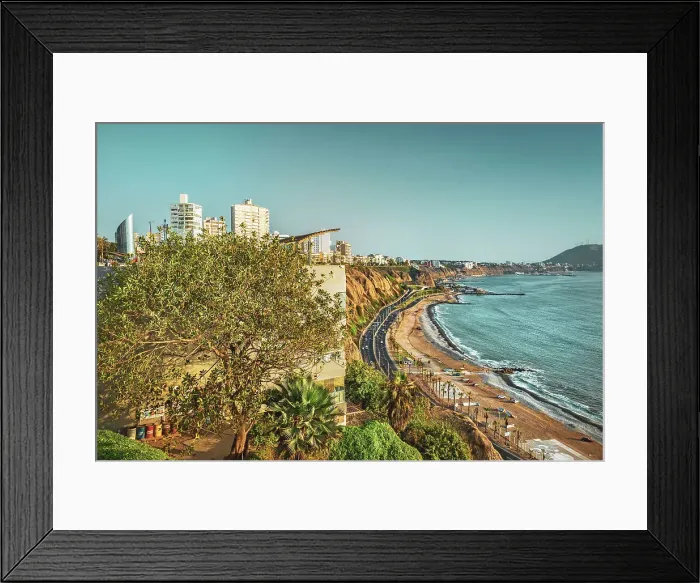 Framed Print : Peru, Lima, Miraflores, high promenade Framed Print : Peru, Lima, Miraflores, high promenade