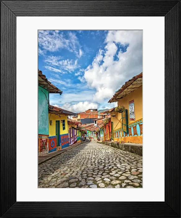 Framed Print : Colombia, Guatape, Colonial Town near Medellin Framed Print : Colombia, Guatape, Colonial Town near Medellin