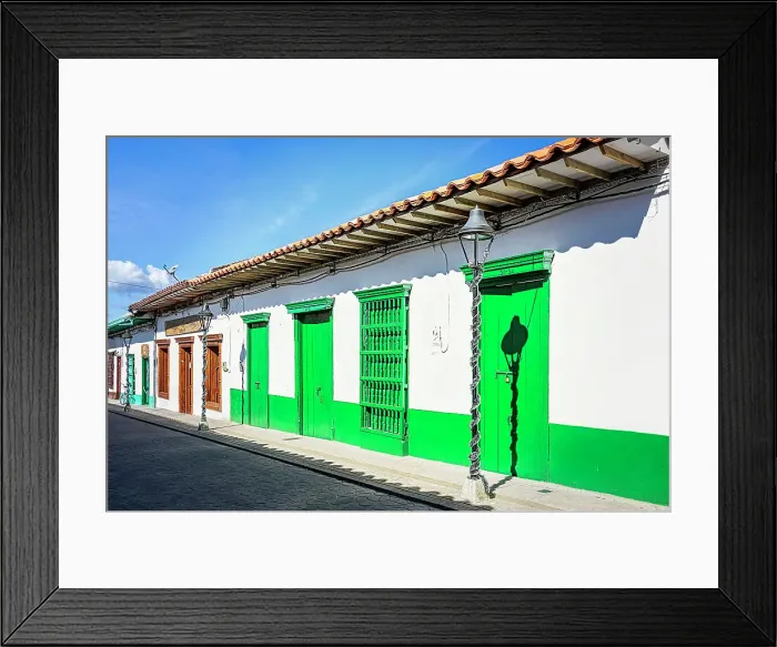 Framed Print : Colombia, Colorful Facade in El Retiro town near Medellin Framed Print : Colombia, Colorful Facade in El Retiro town near Medellin