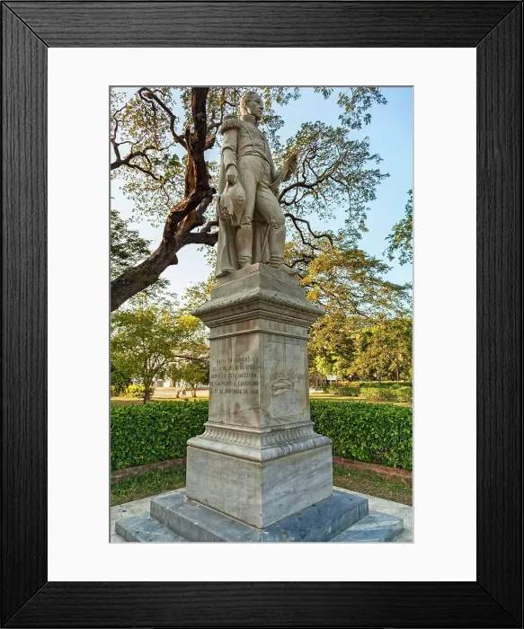 Framed Print : Colombia, Santa Marta, Simon Bolivar Statue at Quinta de San Pedro Alejandrino