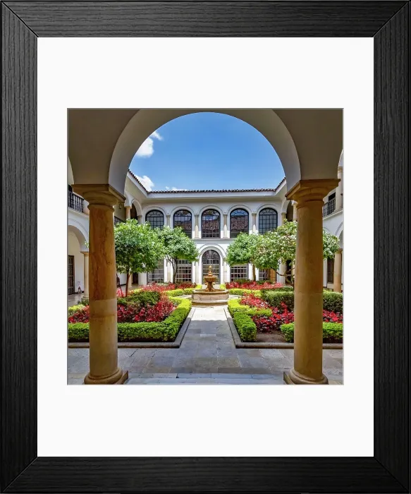 Framed Print : Colombia, Bogota, Interior Patio at the Botero Museum