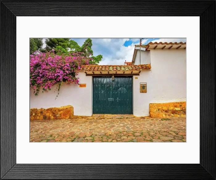 Framed Print : Colombia, Boyaca, Typical Architecture in Villa de Leyva Town Framed Print : Colombia, Boyaca, Typical Architecture in Villa de Leyva Town
