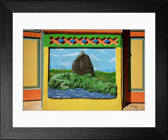Framed Print : Colombia, Detail of Facade in Guatape Town near Medellin Framed Print : Colombia, Detail of Facade in Guatape Town near Medellin