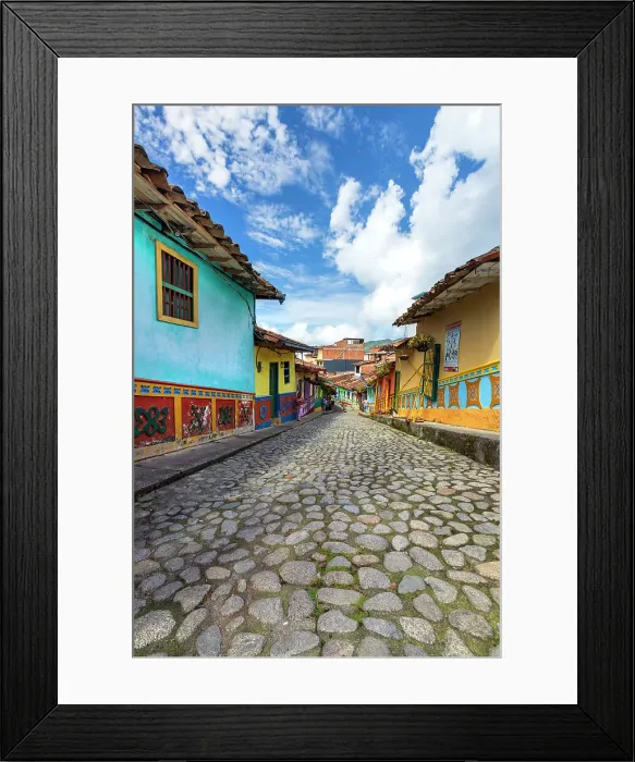 Framed Print : Colombia, Guatape, Colonial Town near Medellin Framed Print : Colombia, Guatape, Colonial Town near Medellin