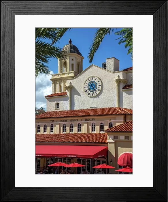 Framed Print : Florida, West Palm Beach, City Place, Il Belagio Restaurant with Harriet Himmel Theater clock Framed Print : Florida, West Palm Beach, City Place, Il Belagio Restaurant with Harriet Himmel Theater clock
