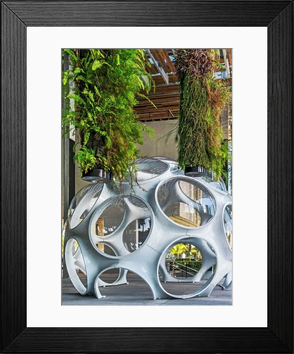Framed Print : Florida, Downtown Miami, Perez Art Museum, Contemporary Art Museum, exterior, Buckminster Fuller, Fly's Eye Dome