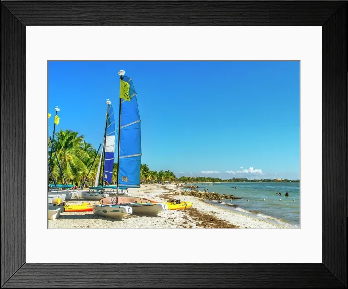 Framed Print : Florida, South Florida, Key Biscayne, beach along the Rickenbacker Causeway