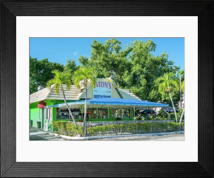 Framed Print : Florida, The Keys, Islamorada, Evelyn's Restaurant