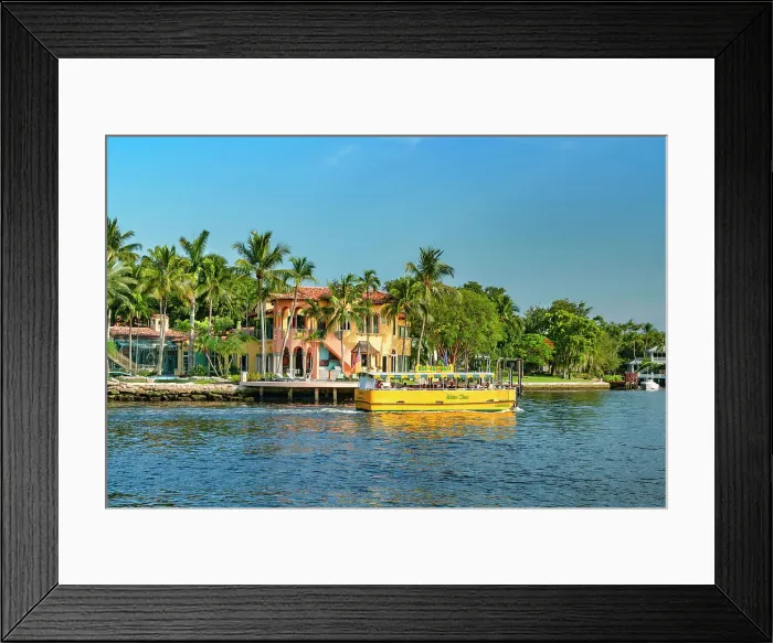Framed Print : Florida, South Florida, Fort Lauderdale, Venice of America, water taxi cruising along the canals Framed Print : Florida, South Florida, Fort Lauderdale, Venice of America, water taxi cruising along the canals