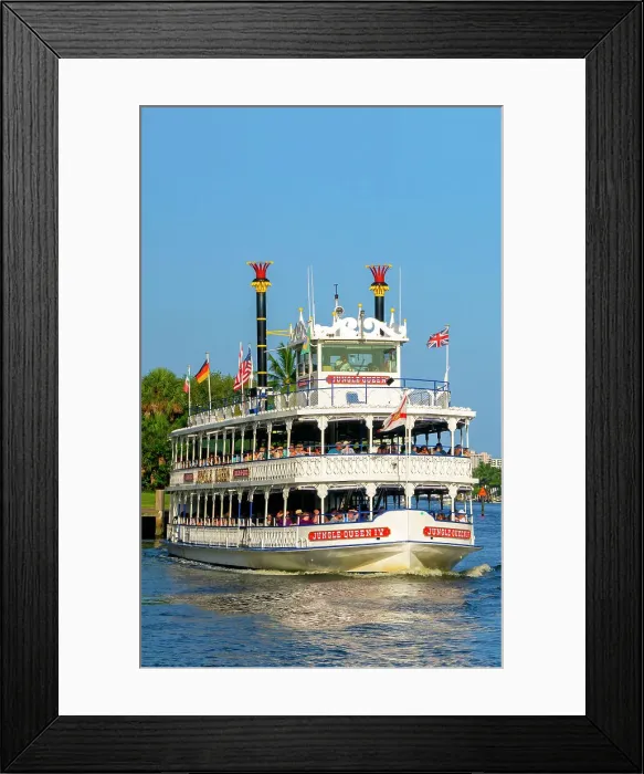 Framed Print : Florida, South Florida, Fort Lauderdale, Venice of America, Jungle Queen Riverboat cruising along the canals Framed Print : Florida, South Florida, Fort Lauderdale, Venice of America, Jungle Queen Riverboat cruising along the canals