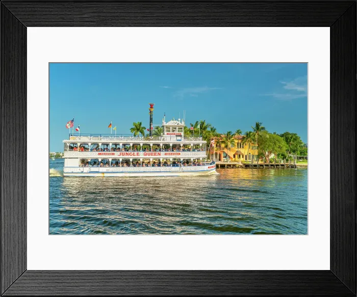 Framed Print : Florida, South Florida, Fort Lauderdale, Venice of America, Jungle Queen Riverboat cruising along the canals Framed Print : Florida, South Florida, Fort Lauderdale, Venice of America, Jungle Queen Riverboat cruising along the canals