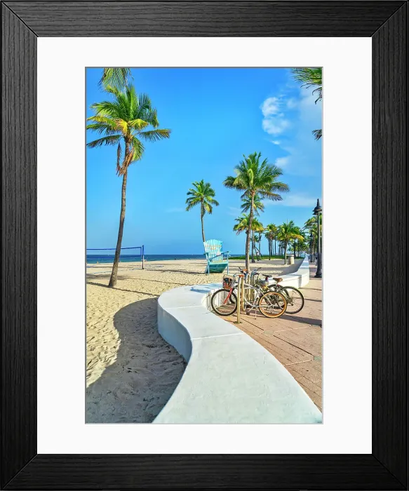 Framed Print : Florida, South Florida, Fort Lauderdale, beach at the end of Las Olas Boulevard Framed Print : Florida, South Florida, Fort Lauderdale, beach at the end of Las Olas Boulevard