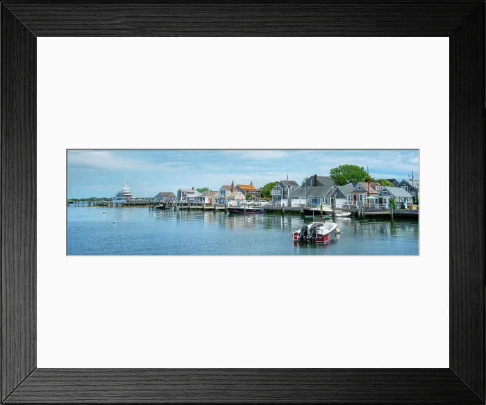 Framed Print : USA, Nantucket, Massachusetts, New England, panoramic view of houses on the shore Framed Print : USA, Nantucket, Massachusetts, New England, panoramic view of houses on the shore