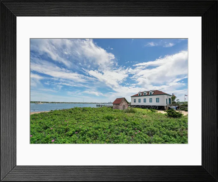 Framed Print : USA, Nantucket, Massachusetts, New England, cabin in Brant Point, ocean with boats Framed Print : USA, Nantucket, Massachusetts, New England, cabin in Brant Point, ocean with boats