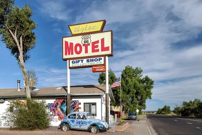 Framed Print : Arizona, Seligman, Route 66, Aztec Motel Framed Print : Arizona, Seligman, Route 66, Aztec Motel