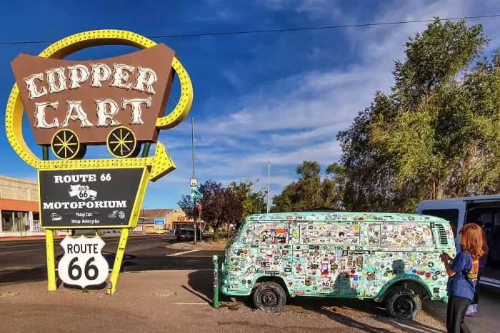 Framed Print : Arizona, Seligman, Route 66, Copper Cart, historic