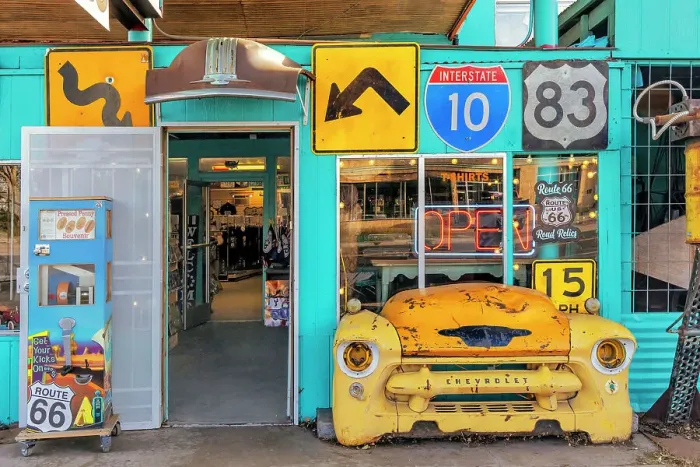 Framed Print : Arizona, Seligman, Route 66, storefront Framed Print : Arizona, Seligman, Route 66, storefront