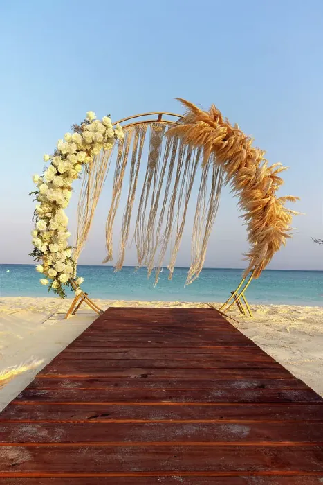 Framed Print : Aruba, Eagle Beach, Beach Wedding Setting Framed Print : Aruba, Eagle Beach, Beach Wedding Setting