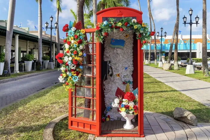 Framed Print : Aruba, Oranjestad, Decorated Old Phone Booth Framed Print : Aruba, Oranjestad, Decorated Old Phone Booth