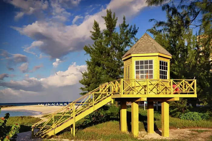 Framed Print : Barbados, lifeguard station