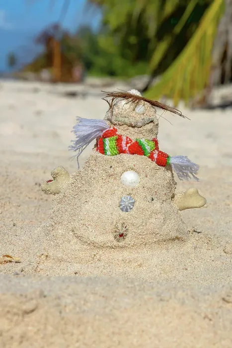 Framed Print : Barbados, snowman made out of sand Framed Print : Barbados, snowman made out of sand