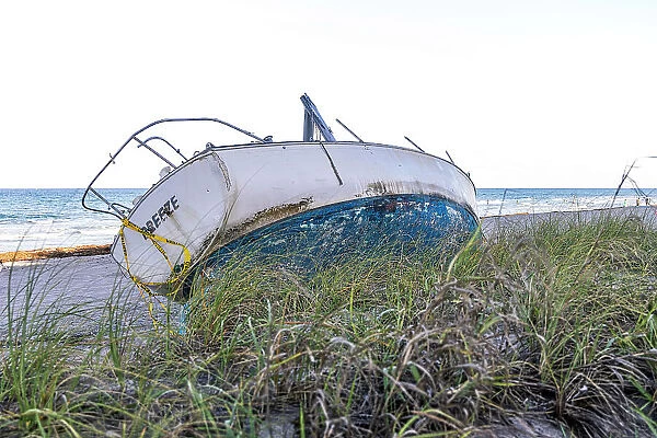 Boat wreck on beach
