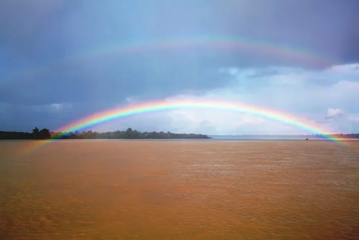 Framed Print : Brazil, Amazons, rainbow over Amazon river Framed Print : Brazil, Amazons, rainbow over Amazon river