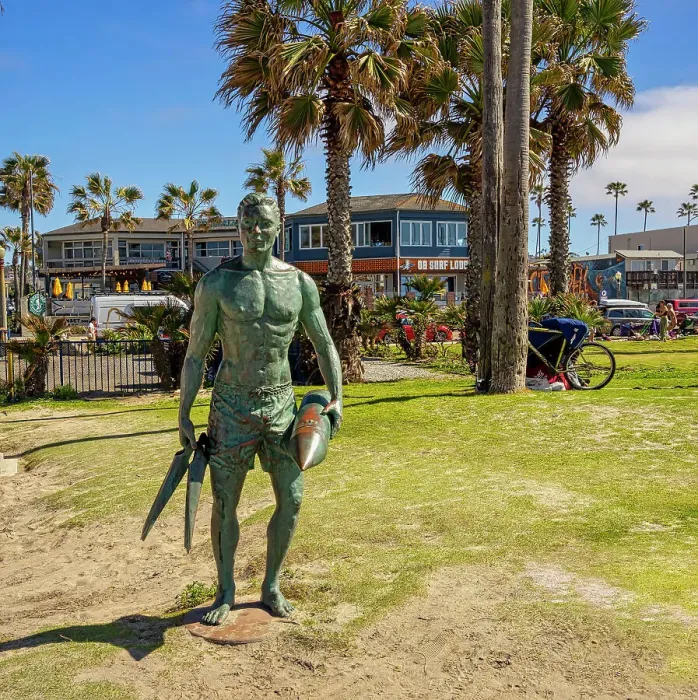 Framed Print : California, San Diego, Ocean Beach, Statue at Lifeguard Station Framed Print : California, San Diego, Ocean Beach, Statue at Lifeguard Station