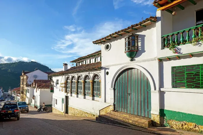 Framed Print : Colombia, Boyaca, Mongui, typical architecture