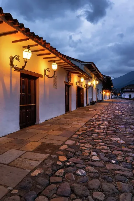 Framed Print : Colombia, Boyaca, Villa de Leyva sidewalk in main square Framed Print : Colombia, Boyaca, Villa de Leyva sidewalk in main square
