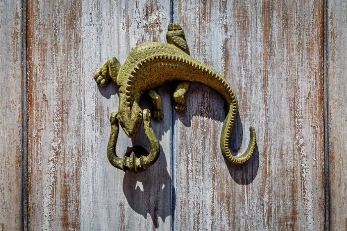 Framed Print : Colombia, Cartagena, detail of door knocker Framed Print : Colombia, Cartagena, detail of door knocker