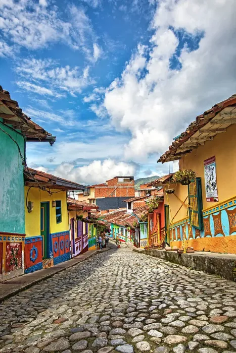 Framed Print : Colombia, Guatape, Colonial Town near Medellin Framed Print : Colombia, Guatape, Colonial Town near Medellin