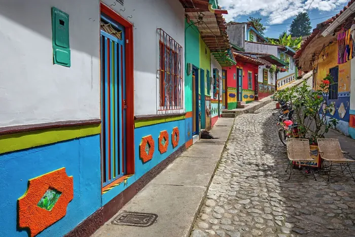 Framed Print : Colombia, Guatape, Colonial Town near Medellin Framed Print : Colombia, Guatape, Colonial Town near Medellin