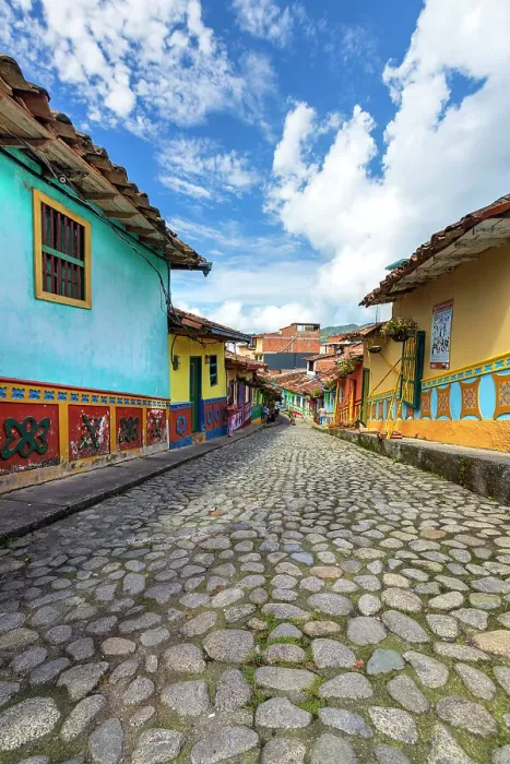 Framed Print : Colombia, Guatape, Colonial Town near Medellin Framed Print : Colombia, Guatape, Colonial Town near Medellin