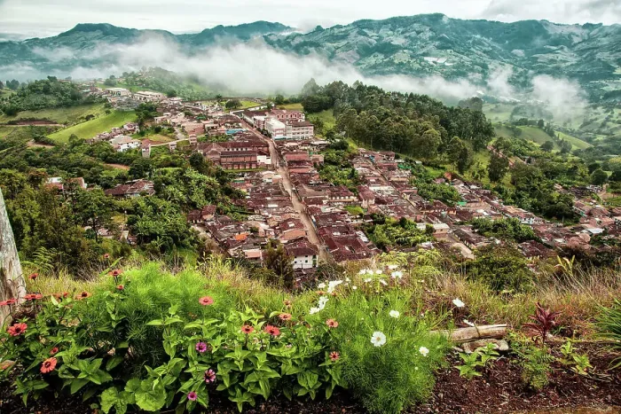 Framed Print : Colombia, Jerico town and mountains Framed Print : Colombia, Jerico town and mountains