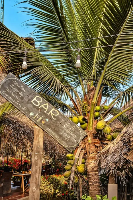 Framed Print : Colombia, La Guajira, Palomino, bar sign
