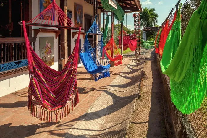 Framed Print : Colombia, Quindio, Hammocks Displayed at Souvenirs Shop near Montenegro Framed Print : Colombia, Quindio, Hammocks Displayed at Souvenirs Shop near Montenegro