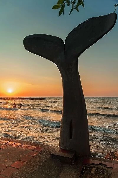 Colombia, Sucre, Tolu, whale tail sculpture