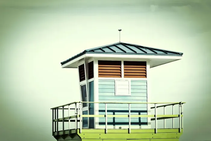 Framed Print : Color detail of lifeguard station Framed Print : Color detail of lifeguard station