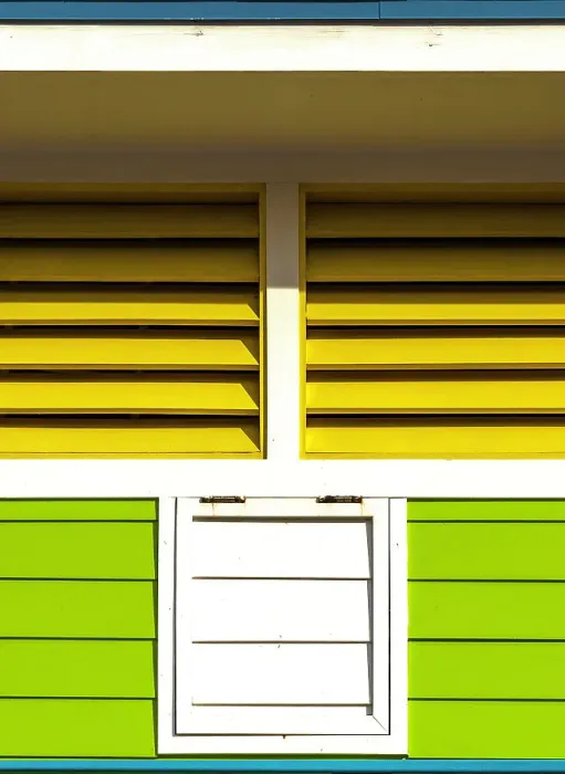 Framed Print : Color detail of lifeguard station