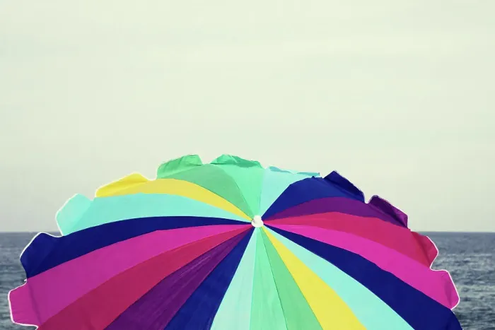 Framed Print : Colorful beach umbrella Framed Print : Colorful beach umbrella