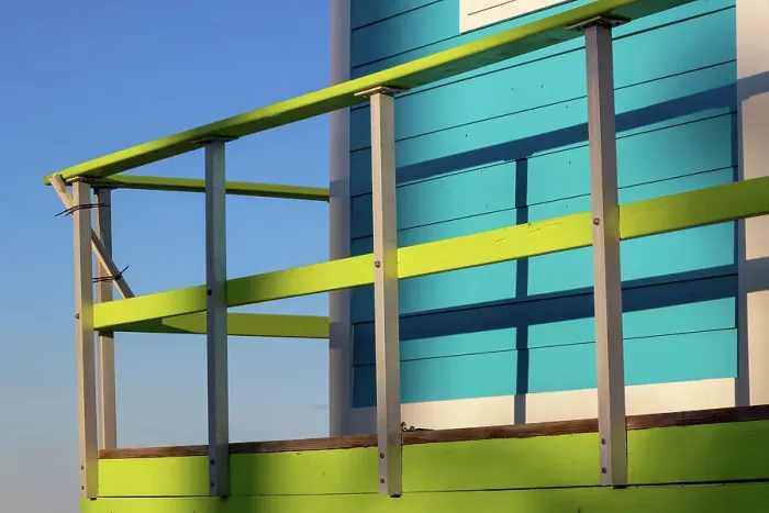 Framed Print : Detail of a colorful lifeguard station Framed Print : Detail of a colorful lifeguard station