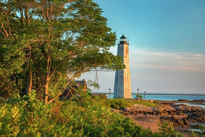 Framed Print : Connecticut, New Haven, Five Mile Point Lighthouse Framed Print : Connecticut, New Haven, Five Mile Point Lighthouse