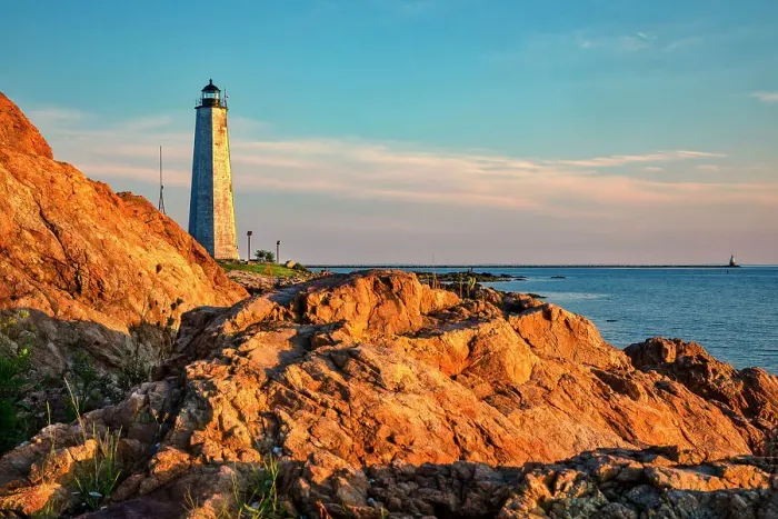 Framed Print : Connecticut, New Haven, Five Mile Point Lighthouse Framed Print : Connecticut, New Haven, Five Mile Point Lighthouse