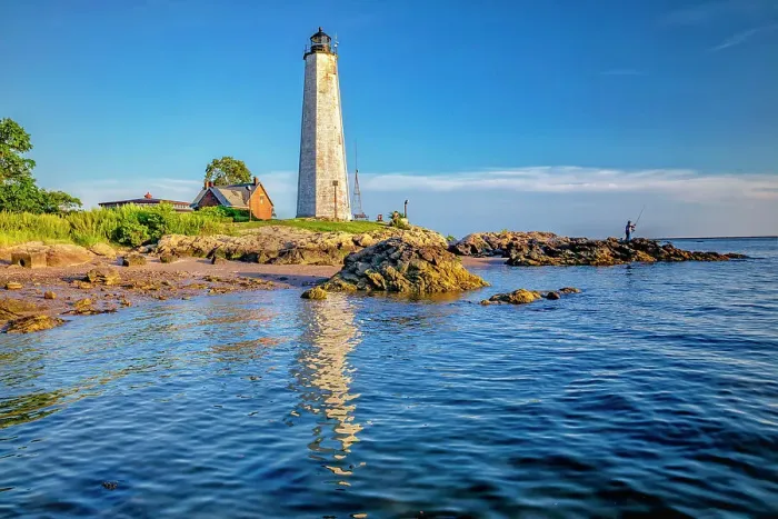Framed Print : Connecticut, New Haven, Five Mile Point Lighthouse Framed Print : Connecticut, New Haven, Five Mile Point Lighthouse