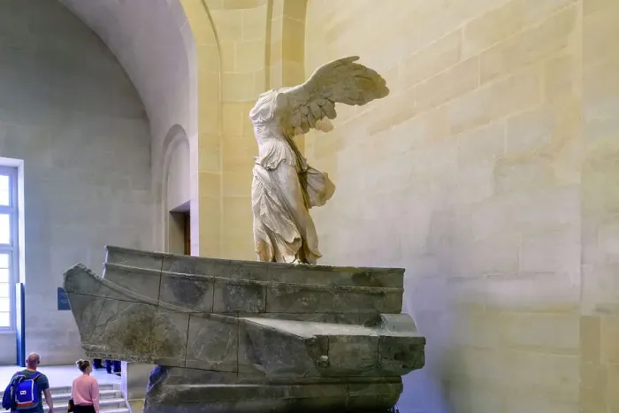 Framed Print : EDITORIAL USE ONLY. France, Paris, Louvre Museum, The Winged Victory of Samothrace