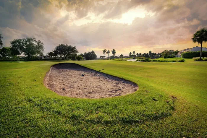 Framed Print : Florida, Boca Raton, sand trap on golf course Framed Print : Florida, Boca Raton, sand trap on golf course