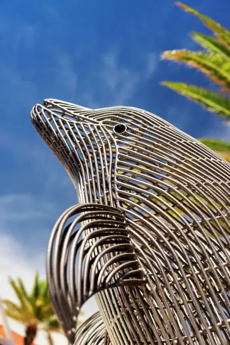 Framed Print : Florida, Clearwater Beach, Pier 60 Park, Dolphin sculpture Framed Print : Florida, Clearwater Beach, Pier 60 Park, Dolphin sculpture