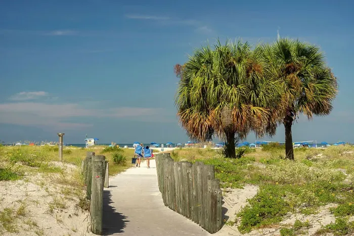 Framed Print : Florida, Clearwater, Indian Rocks Beach, walkway